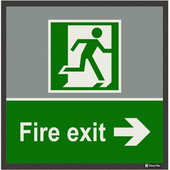 Safety Signage Mats FIRE EXIT RIGHT 85x85cm
