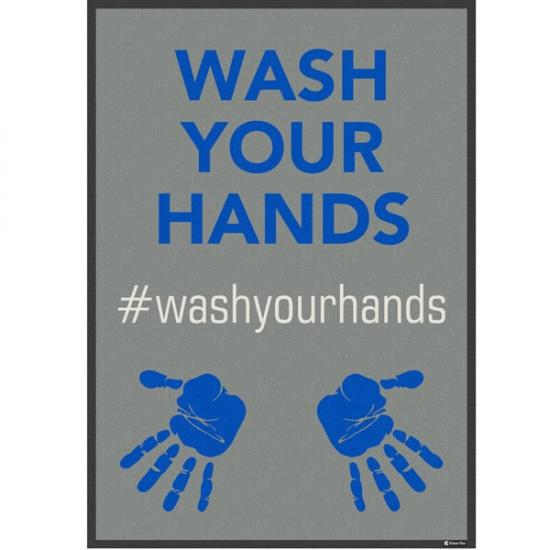 Indoor logo mats, 85x120 cm Wash Your Hands