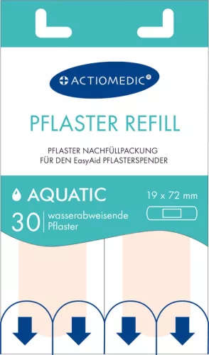 Actiomedic EasyAid 30 db AQUATIC vízálló sebtapasz utántöltő 30db/csomag, 8csomag/karton