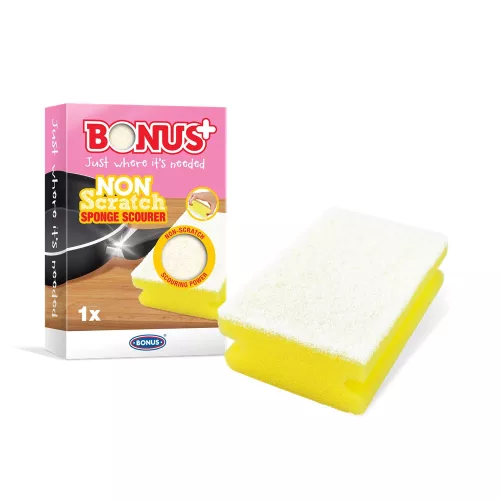 Bonus non-scratch dish sponge (works with teflon!)