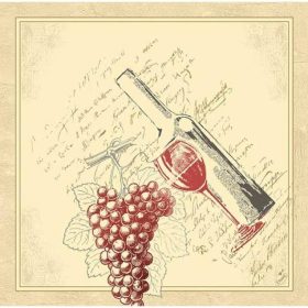   VINO Dunisoft textilhatású Bormotívum szalvéta 40x40cm 60db/csomag ( 12csom./kart.)