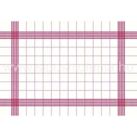   Asztalkendő textilhatású szalvéta, fehér/piros 38x54 cm (250db/karton)