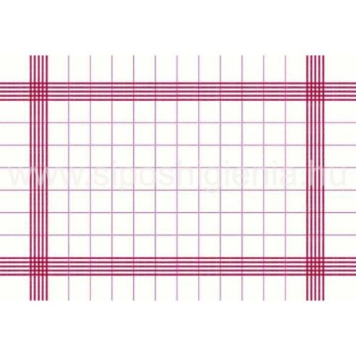 Asztalkendő textilhatású szalvéta, fehér/piros 38x54 cm (250db/karton)