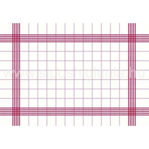 Asztalkendő textilhatású szalvéta, fehér/piros 38x54 cm (250db/karton)