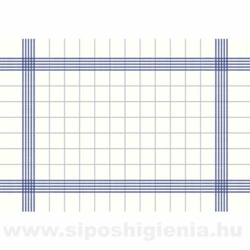 Asztalkendő textilhatású szalvéta fehér / kék 38x54cm 250db/karton