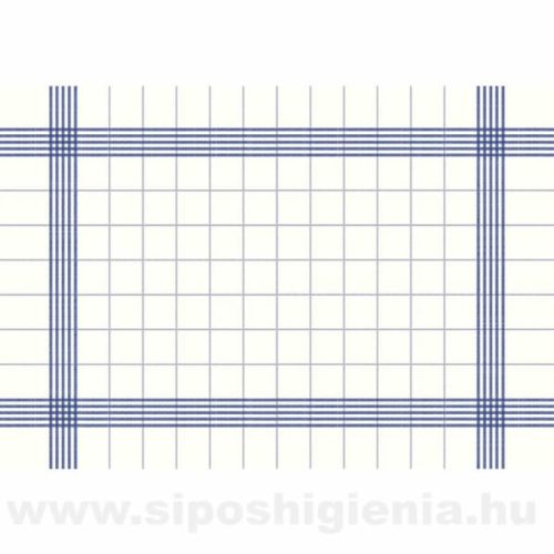 Asztalkendő textilhatású szalvéta fehér / kék 38x54cm 250db/karton