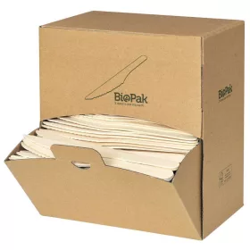   Biopak fa kés adagoló dobozban 16,5cm, 400db/doboz (5doboz/karton)