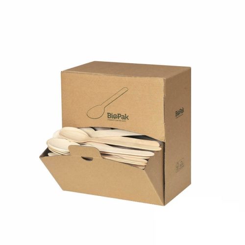 BioPak fa kanál adagoló dobozban 16cm, 300db/doboz (5doboz/karton)