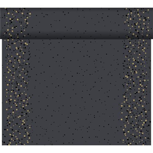 GOLDEN STARDUST BLACK Dunicel Tete-a-tete asztalfutó 0,4x24 m, 4tekercs/karton