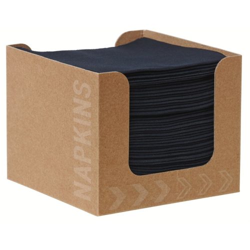 Bio Dunisoft Fekete koktélszalvéta tartóban 20x20cm 24x50db/karton
