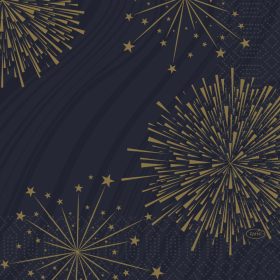   SPARKLY BLACK tissue szalvéta 33x33cm 50db/csom. (10x50db/karton)