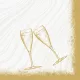 SPARKLY CHEERS WHITE Bio Dunisoft textilhatású szalvéta 40x40cm 60db/csom. Pezsgős poharas (6csomag/karton)