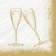 SPARKLY CHEERS WHITE pezsgős koktél szalvéta 24x24cm 50db/csom. (20csom./kart.)