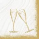 SPARKLY CHEERS WHITE tissue szalvéta 33x33cm 50db/csom. (10x50db/karton)