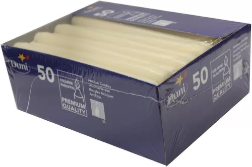 Duni Antik gyertya pezsgő színű, cseppmentes 50db/csom.