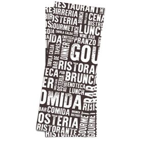   Evőeszköztartó Gourmet mintás, 2 rétegű 38c38cm fehér szalvétával 125db/csomag (8csom./karton)