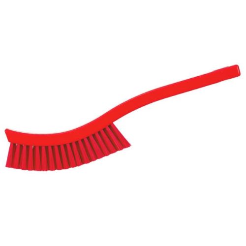 Készüléktisztító kefe, PIROS hajlított nyéllel PBT 300x20mm Kobra