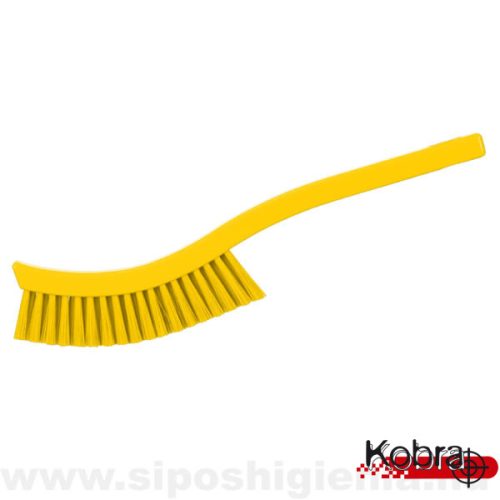 Készüléktisztító kefe, SÁRGA hajlított nyéllel PBT 300x20mm Kobra