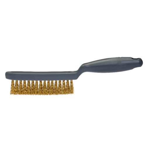 Nyeles drótkefe Sárgaréz 0,3x30mm hullámos szálak 2soros 285x20mm