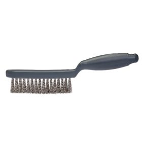   Nyeles drótkefe, V4A Rozsdamentes 0,25x30mm hullámos szálak 2 soros, 285x20mm