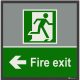 Fire Exit Left Biztonsági Beltéri szennyfogó szőnyeg 85x85cm