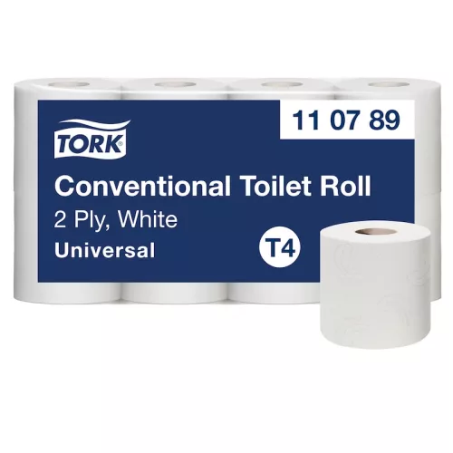 Tork kistekercses Toalettpapir ,fehér 2 rétegü, 250lap/tekercs  64db/karton Tork Universal - 110789