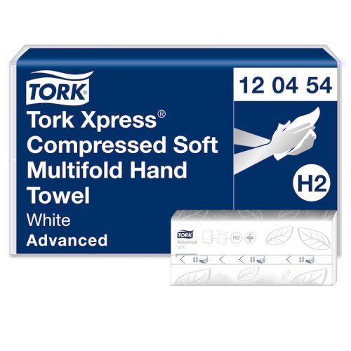 Kéztörlő Tork Xpress  Soft Multifold, Compressált 12csomag/krt H2 rendszer, Tork Advanced