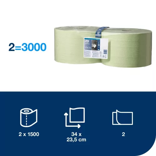 Servoil ipari törlőpapír zöld 1500lap/tekercs 2db/karton