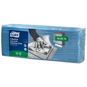   Tork szöszszegény tisztítókendő ipari környezetbe, TOP Pack hajtogatott 80lap/csomag