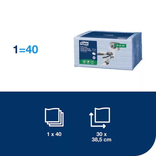 Tork Premium Speciális színkódolt törlőkendő kék 40lap/csomag