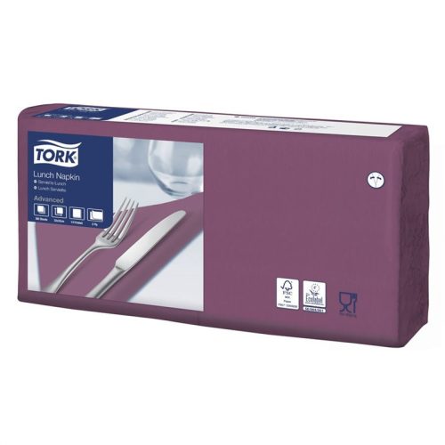 Szalvéta bíbor 33x33cm 2 réteg 200db/csom.(10csom./kart.) Tork Advanced