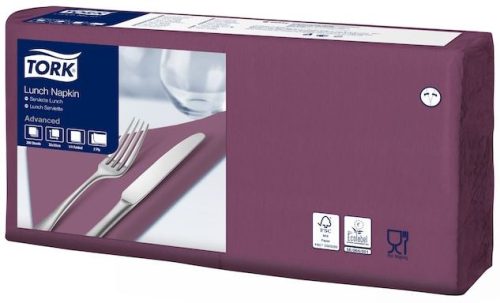 Szalvéta bíbor 33x33cm 2 réteg 200db/csom.(10csom./kart.) Tork Advanced
