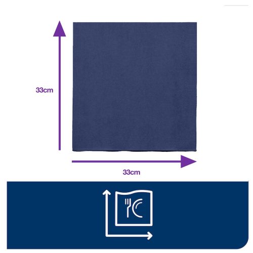 Szalvéta sötétkék 33x33cm 2 réteg 200db/csomag, 10 csomag/kart. Tork Advanced