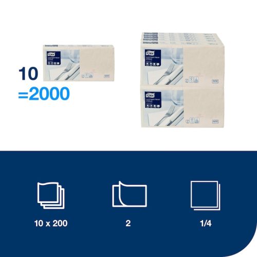 Szalvéta ÖKO Natural 33x33cm 1/4 hajt. 200db/csomag (10csom./kart. ) Tork Advanced