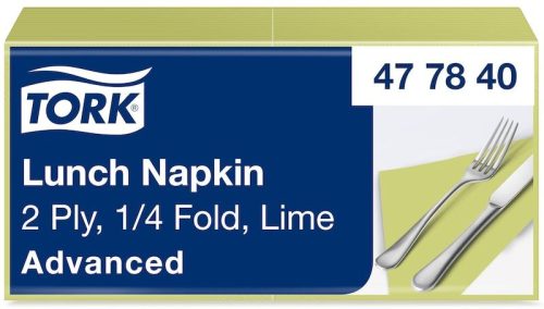 Szalvéta Lime 33x33cm 2 réteg 200db/csomag 10 csomag/karton Tork Advanced