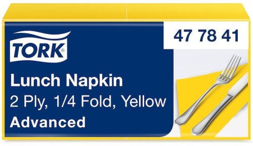 Szalvéta SÁRGA 33x33cm, 2réteg 200db/csomag 10 csomag/karton Tork Advanced