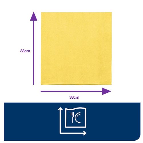 Szalvéta SÁRGA 33x33cm, 2réteg 200db/csomag 10 csomag/karton Tork Advanced