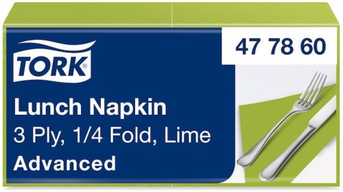Szalvéta Lime 33x33cm 3réteg. 150lap/csomag (10csomag/karton) Tork Advanced