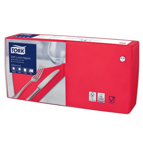 Szalvéta PIROS 33x33cm 3réteg. 150lap/csomag (10csomag/karton) Tork Advanced