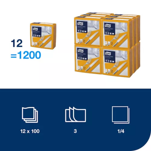 Szalvéta Narancs 39x39cm 3réteg. 100db/csomag, 12csomag/karton Tork Advanced
