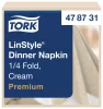LinStyle textilhatású szalvéta krém 39x39cm,50db/csomag(14csom/kart.) Tork Premium ÚJ KISZERELÉS!
