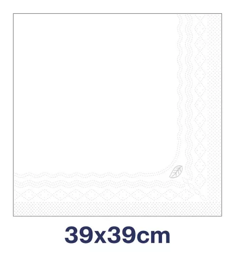 Szalvéta fehér 39x39cm 2 rétegű, 150db/csomag, 1800db/krt, 12csom./kart Tork Advanced