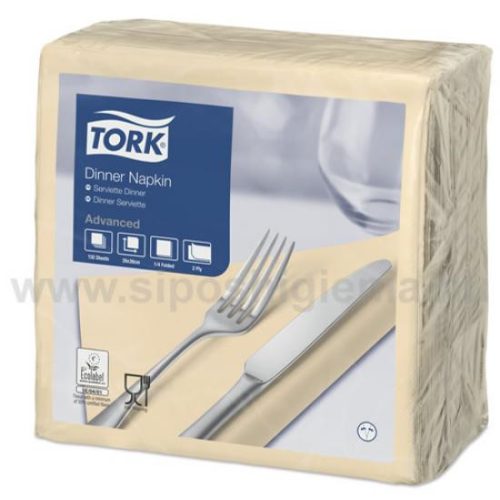 Tork szalvéta csontszín 39x39cm 2 rétegü 150lap/csomag (12csom/kart)