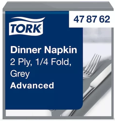 Szalvéta szürke 39x39cm 2 rétegű 150lap/csomag 12 csomag/kart. Tork Advanced
