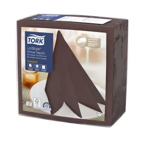   LinStyle textilhatású szalvéta kakaó 39x39cm, 50db/csom(14csom/kart.) iparilag komposztálható Tork Premium ÚJ KISZERELÉS!