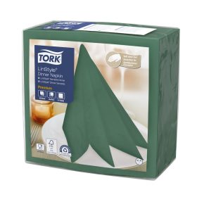   LinStyle textilhatású szalvéta ZÖLD, 39x39cm,50db/csomag Tork Premium