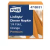 LinStyle textilhatású szalvéta narancssárga, 50db/csomag Tork Premium