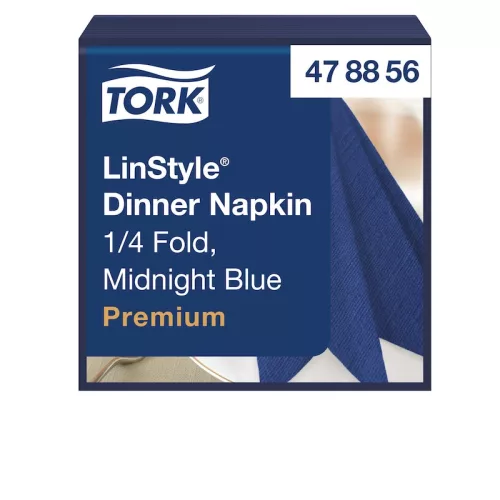 LinStyle textilhatású szalvéta SÖTÉTKÉK, 39x39cm, 50db/csom ( 12csom./kart.) Tork Premium