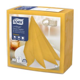   Linstyle textilhatású szalvéta MUSTÁR szín 39x39cm 50db/csom. (12csom./kart.)