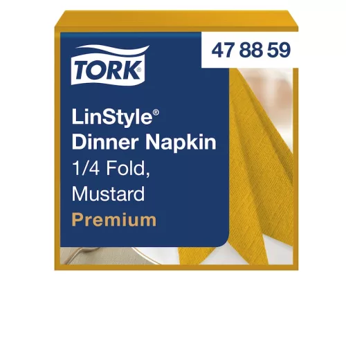 Linstyle textilhatású szalvéta MUSTÁR szín 39x39cm 50db/csom. (12csom./kart.)